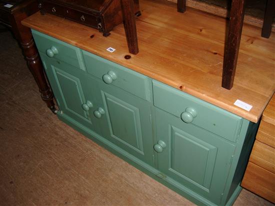 Painted pine dwarf cabinet(-)